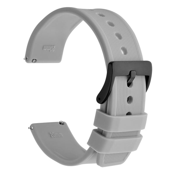 VERTICAL STRIPES - Quick Release Silicone Watch Band - Gray