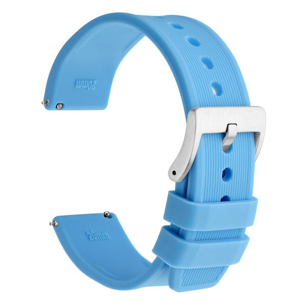 VERTICAL STRIPES - Quick Release Silicone Watch Band - Blue