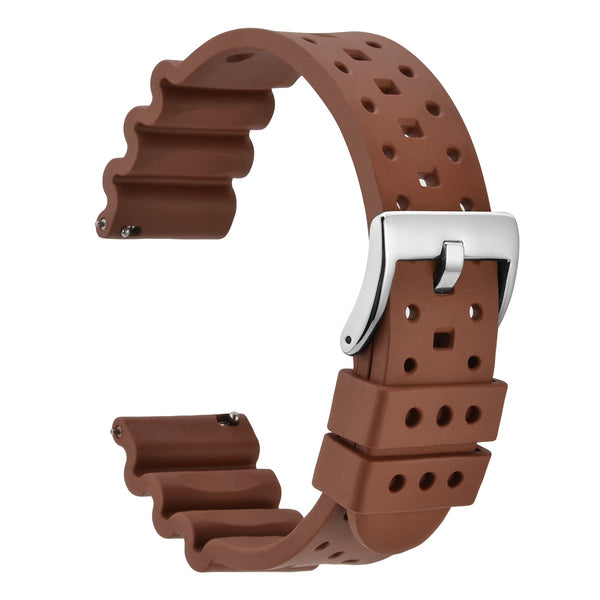 DIVE - Breathable FKM Rubber Watch Band - Brown