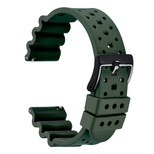 DIVE - Breathable FKM Rubber Watch Band - Green