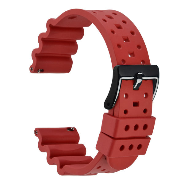 DIVE - Breathable FKM Rubber Watch Band - Red