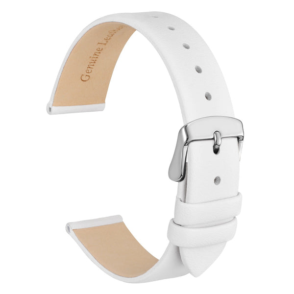 ELEGANT - Lady Genuine Leather Watch Band - White