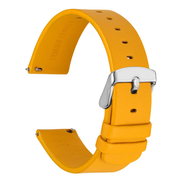 FLEXIBLE - Top Grain Leather Watch Band - Yellow