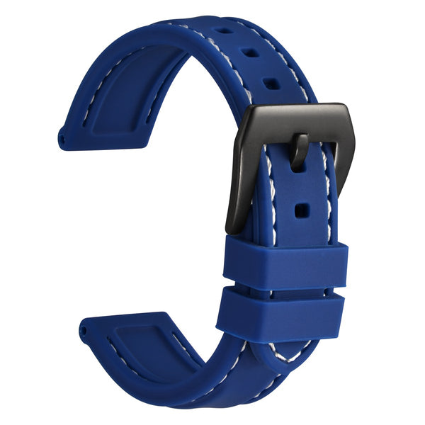 SPORTY - Mens Ruggedness Silicone Watch Band - Blue